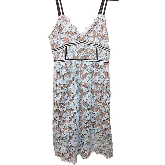 Design Lab Size Large L Ice Blue Lace Nude Detailing NWT NEW Dress Preppy Weddin - Picture 1 of 12